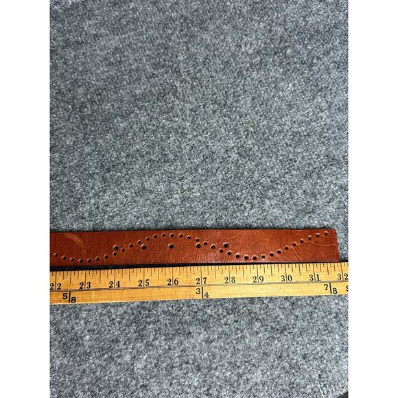 Vintage Donna Karan DKNY buffalo leather belt XS perforated boho 24”-28” waist main image 2